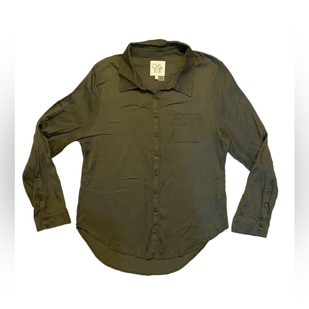 Chaser Viscose/Rayon Button Down Large